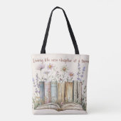 Leven één hoofdstuk tegelijk tote bag (Achterkant)