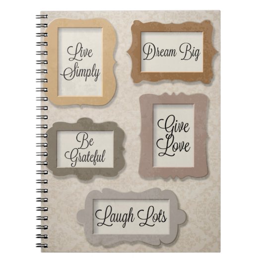 leven eenvoudig, droomgroot, dankbaar, levende lie notitieboek (Voorkant)