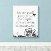Leven en dansen in de regen citaat canvas afdruk (Insitu (Houten vloer))