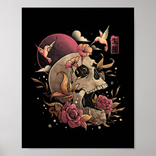 Leven en dood Vloeren Skeleton Halloween Japa Poster
