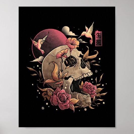 Leven en dood Vloeren Skeleton Halloween Japa Poster (Voorkant)