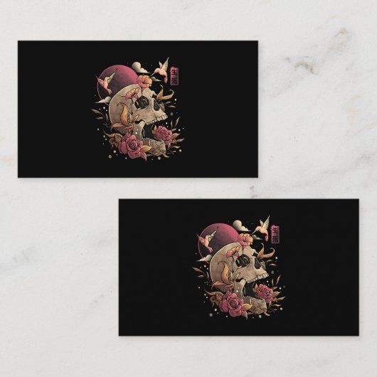 Leven en dood Vloeren Skeleton Halloween Japa Visitekaartje (Voorkant / Achterkant)