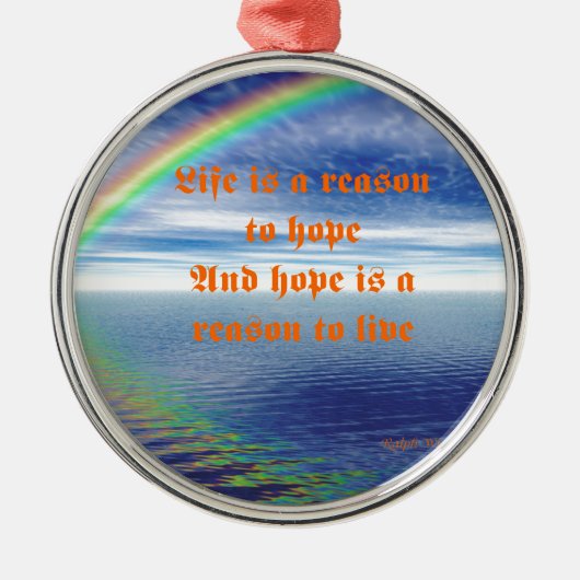 Leven en hoop metalen ornament (Voorkant)