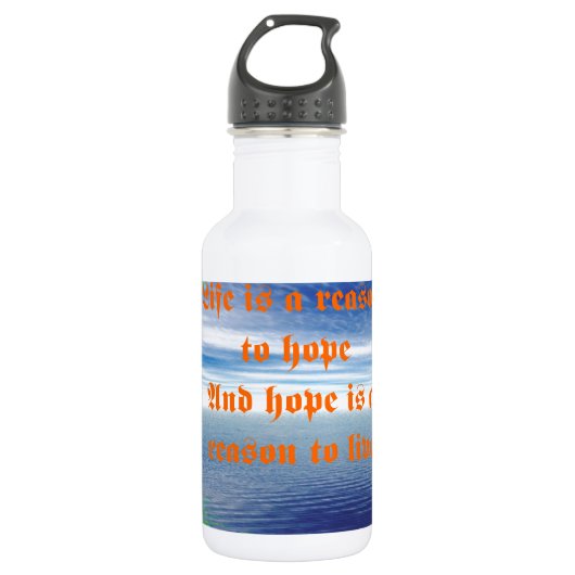 Leven en hoop waterfles (Voorkant)
