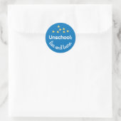 Leven en leren met sterren ronde sticker (Tas)