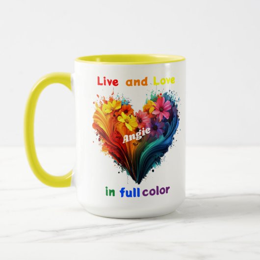 Leven en liefde in kleur mok (Links)