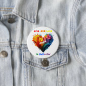 Leven en liefde in kleur ronde button 7,6 cm (In situ)