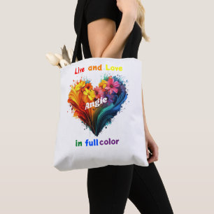 Leven en liefde in kleur tote bag