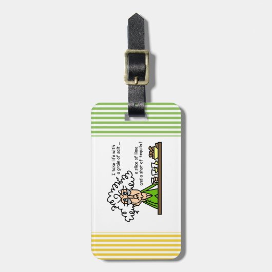 Leven en Tequila Humor Bagagelabel (Voorkant verticaal)