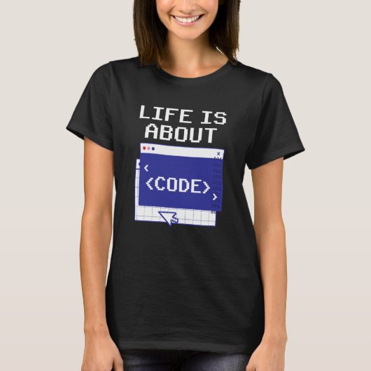 Leven gaat over code spreekwoorden programmeur cod t-shirt (Voorkant)
