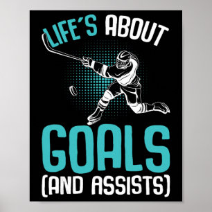 Leven Gaat Over Doelen Hockey Speler IJshockey Jeu Poster