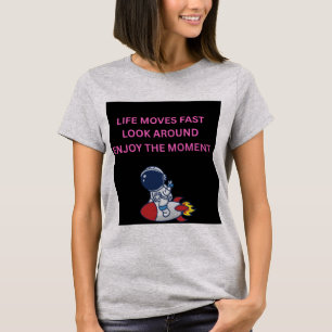 Leven Gaat Snel Astronaut Raket Vrouwen Grijs T-shirt