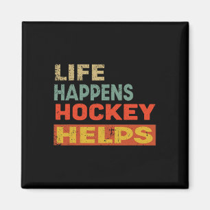 Leven Gebeurt Hockey Helpt Grappig IJshockey Motiv Magneet