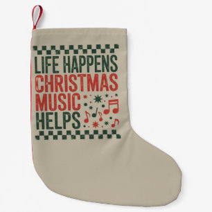 Leven Gebeurt Kerst Muziek Helpt Grappig Retro  Kleine Kerstsok