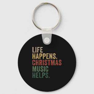Leven Gebeurt Kerst Muziek Helpt, Kerst Tijd Sleutelhanger