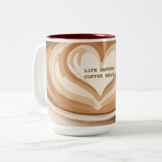 Leven Gebeurt, Koffie Helpt Tweekleurige Koffiemok
