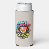 Leven gebeurt Sushi helpt Seltzer Blikjeskoeler (Seltzer Achterkant)