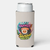 Leven gebeurt Sushi helpt Seltzer Blikjeskoeler (Seltzer Voorkant)