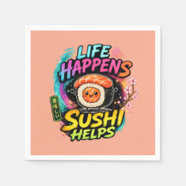 Leven gebeurt Sushi helpt Servet