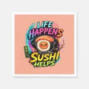 Leven gebeurt Sushi helpt Servet