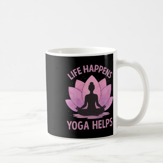 Leven Gebeurt Yoga Helpt _3 Koffiemok (Rechts)