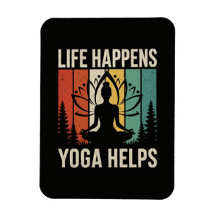 Leven Gebeurt Yoga Helpt  Magneet