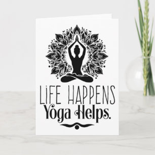 Leven Gebeurt Yoga Helpt Schattige Motivatie Yoga  Kaart