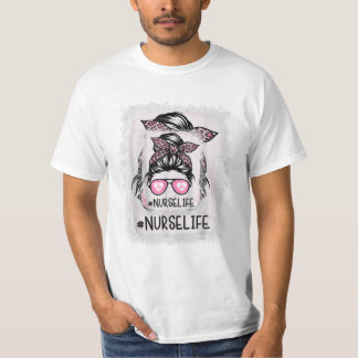 Leven gebleekte roze luipaard t-shirt