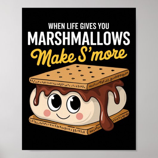 Leven Geeft Je Marshmallows Camping Smores Kawaii Poster (Voorkant)