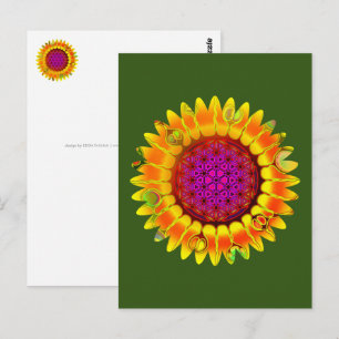 Leven - Geometrische bloesem 4 Briefkaart