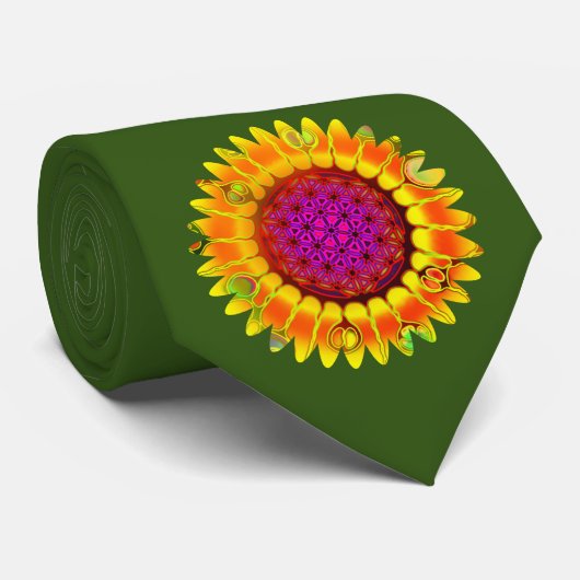 Leven - Geometrische bloesem 4 Stropdas (Opgerold)