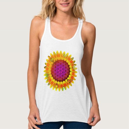 Leven - Geometrische bloesem 4 Tanktop (Voorkant)