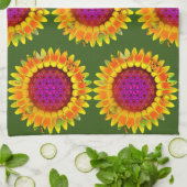 Leven - Geometrische bloesem 4 Theedoek (Gevouwen)