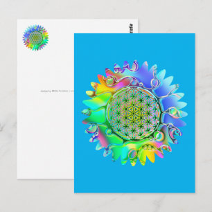 Leven - Geometrische bloesem 5 Briefkaart