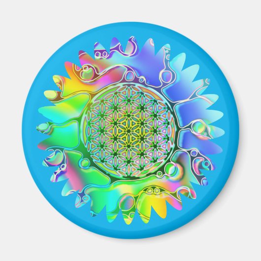 Leven - Geometrische bloesem 5 Magneet (Voorkant)