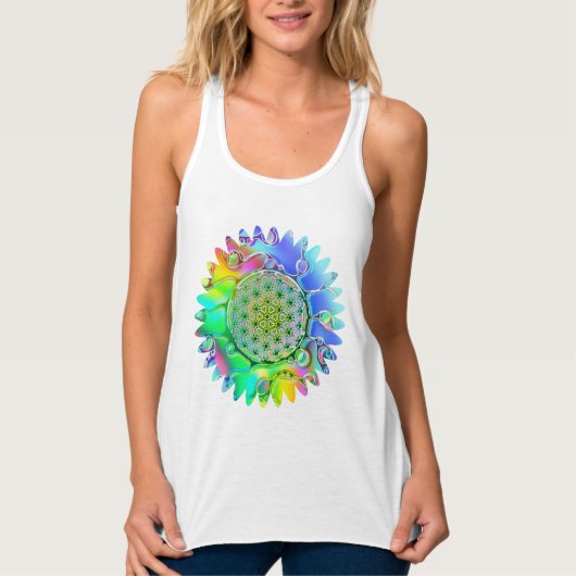 Leven - Geometrische bloesem 5 Tanktop (Voorkant)