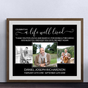 Leven Goed Geleid Herdenkingsvers 3 Fotocollage Poster
