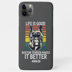Leven goed met Boston Terrier Retro  Case-Mate iPhone Case
