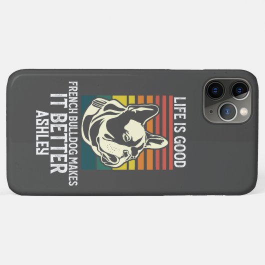 Leven goed met Franse Bulldog Retro  Case-Mate iPhone Case (Achterkant (horizontaal))
