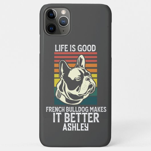 Leven goed met Franse Bulldog Retro Case-Mate iPhone Case (Achterkant)