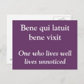 Leven goed - Ovid quote briefkaart (Voorkant / Achterkant)