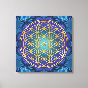 Leven - goud - fractal 1 canvas afdruk
