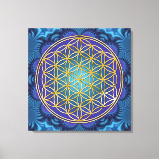 Leven - goud - fractal 1 canvas afdruk (Voorkant)