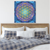 Leven - goud - fractal 1 canvas afdruk (Insitu (Slaapkamer))