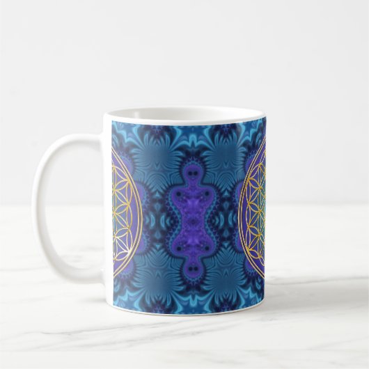 Leven - goud - fractal 1 koffiemok (Links)