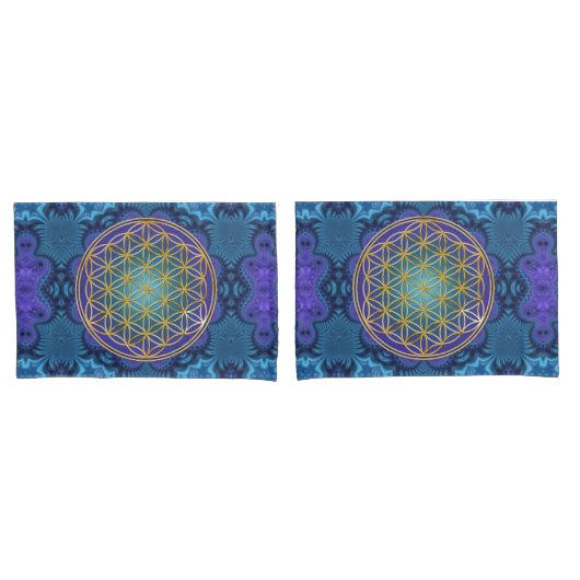 Leven - goud - fractal 1 kussensloop (Voorkant-Set)