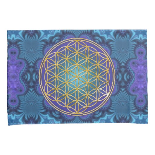 Leven - goud - fractal 1 kussensloop (Voorkant-Rechts)