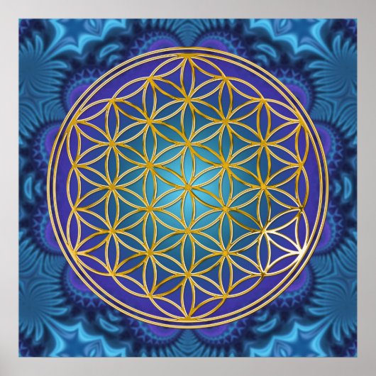 Leven - goud - fractal 1 poster (Voorkant)