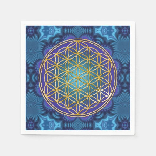 Leven - goud - fractal 1 servetten (Voorkant)