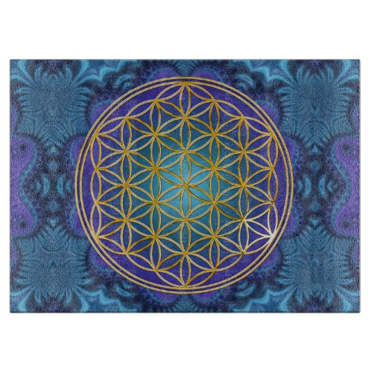 Leven - goud - fractal 1 snijplank (Voorkant)